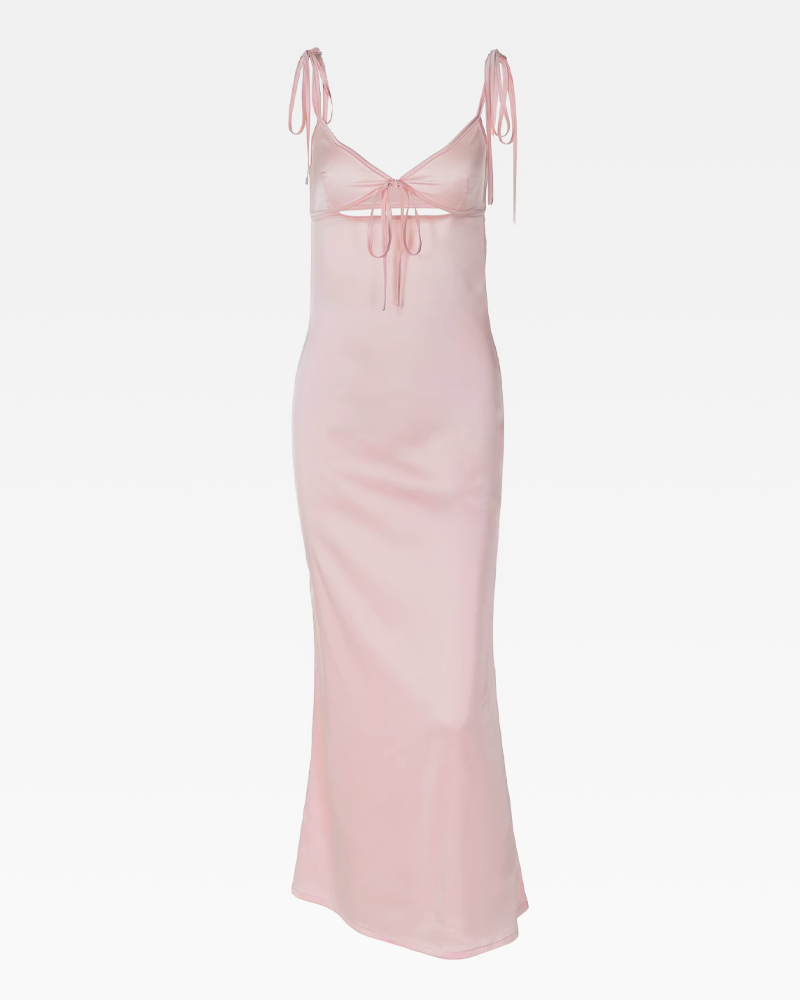 Pink Satin Slip Dress