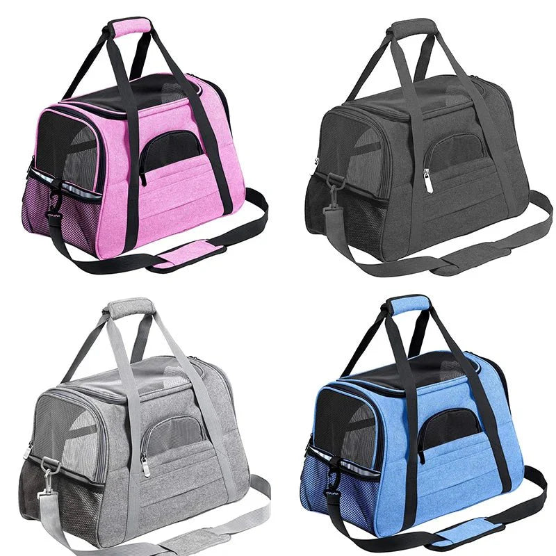 Portable Outdoor Large Cat Carrier Bag with Breathable Mesh