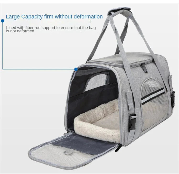 Portable Outdoor Large Cat Carrier Bag with Breathable Mesh