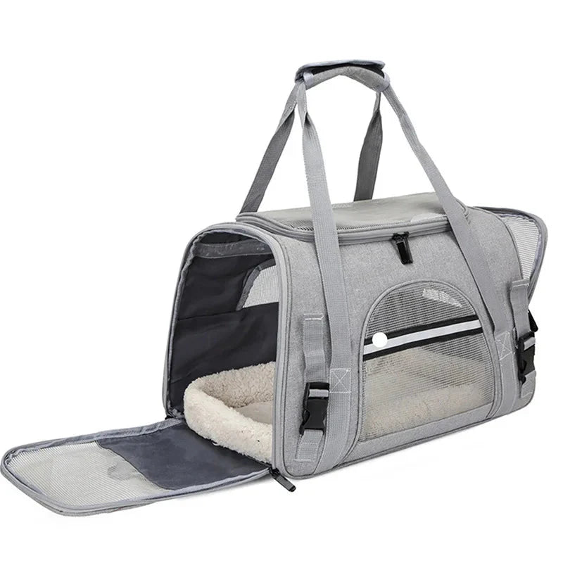 Portable Outdoor Large Cat Carrier Bag with Breathable Mesh