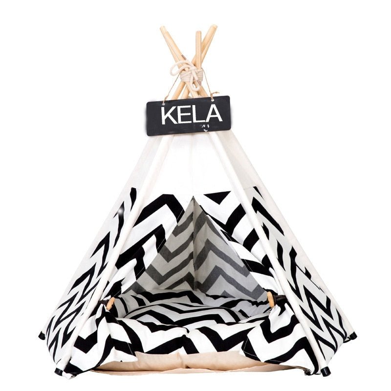Portable Teepee Pet Tent with Thick Cushion