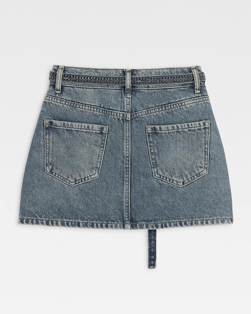 Rhinestone Denim Skirt