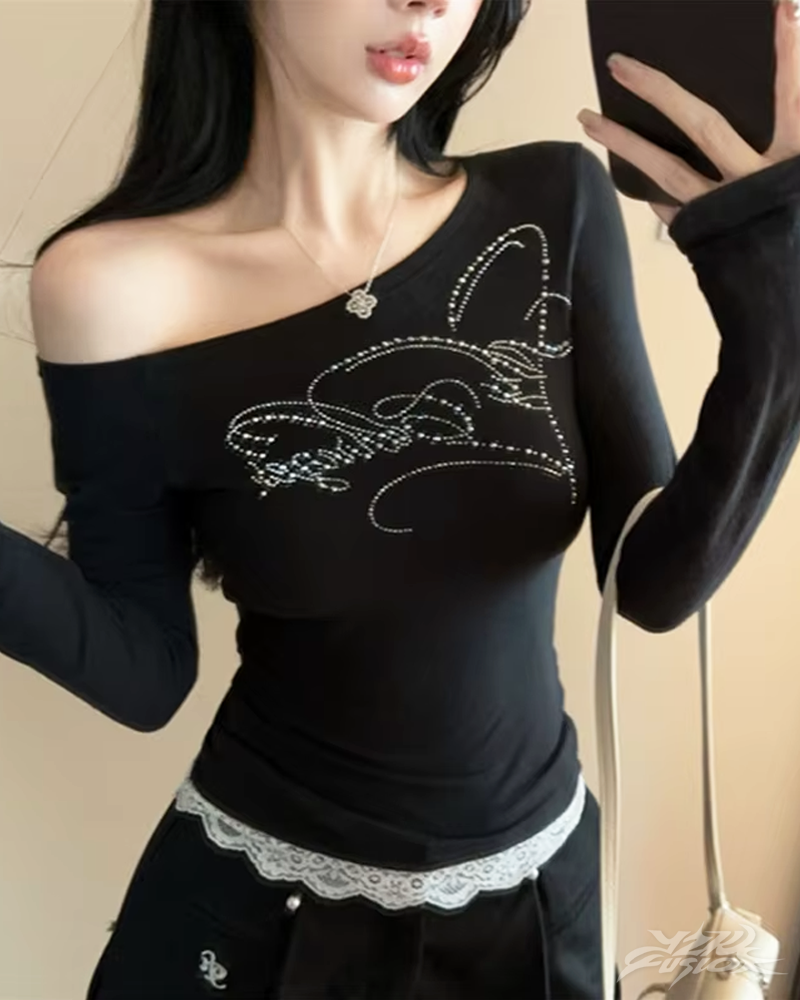 Rhinestone Top Y2K