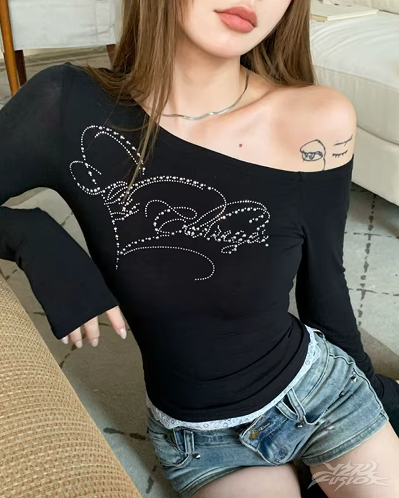 Rhinestone Top Y2K