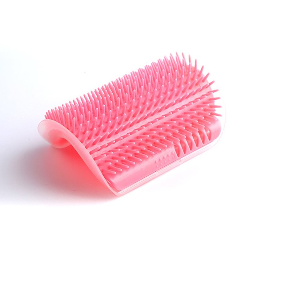 Self grooming corner scratching brush