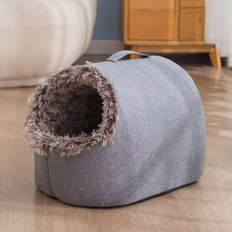 Enclosed warm cat nest and bad
