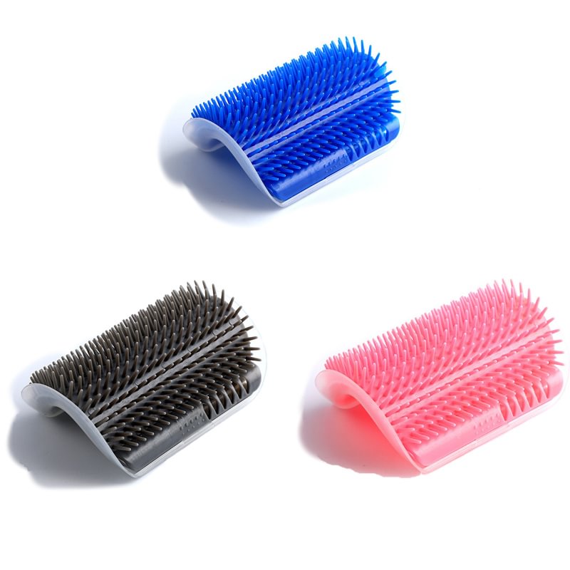 Self grooming corner scratching brush