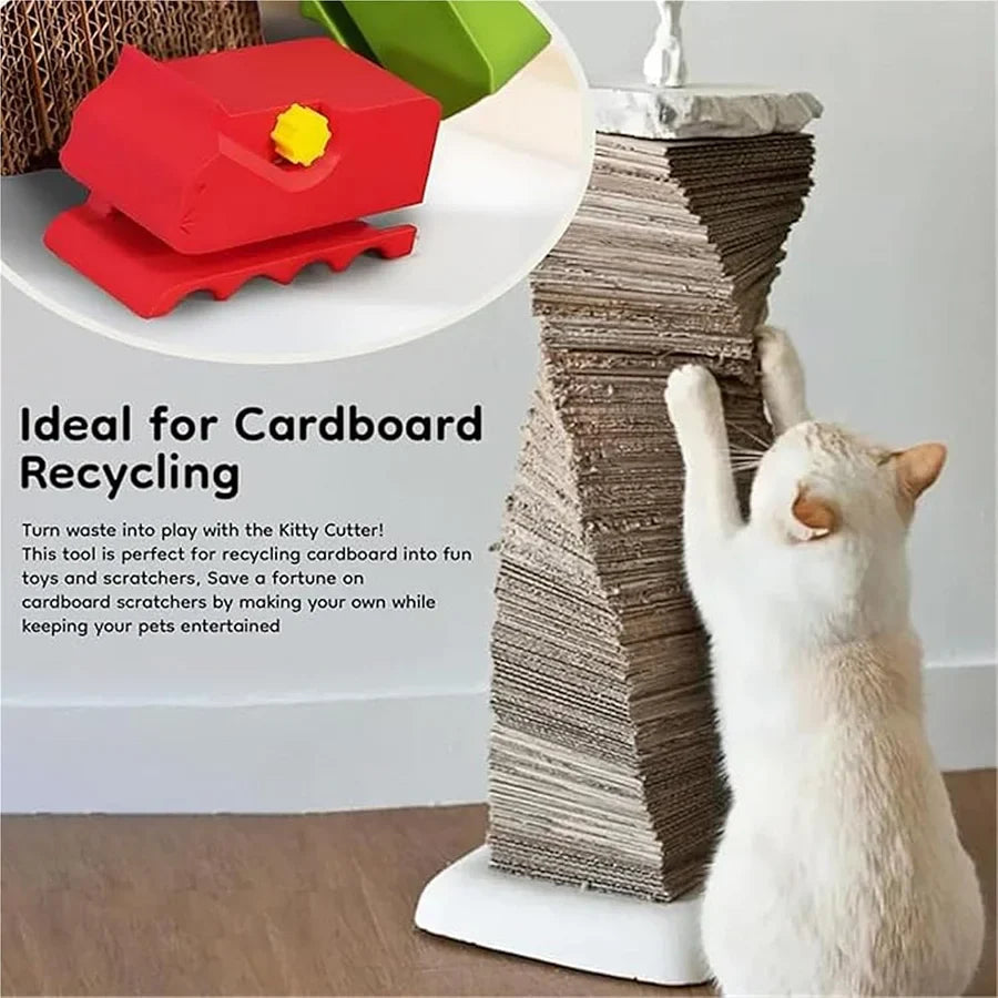 Cardboard Strip Cutter for Cat Scratchers - Safe Shredding Tool to Make DIY Scratching Pads | Recycled Cardboard Craft Tool