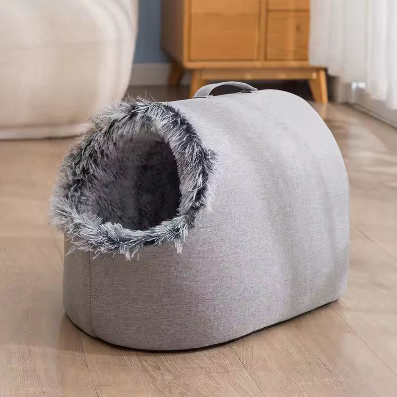 Enclosed warm cat nest and bad