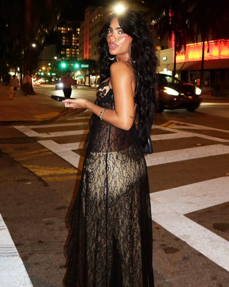 Black Sheer Lace Dress