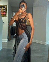 Black Sheer Lace Dress