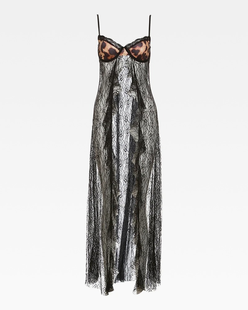 Black Sheer Lace Dress