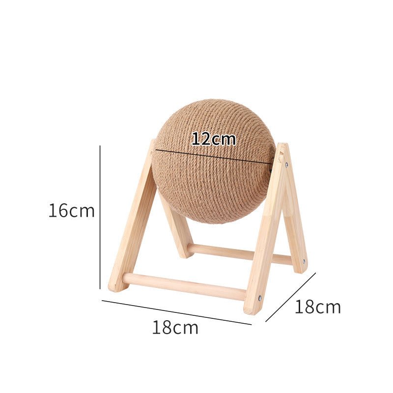 Spherical Wooden Cat Scratching Ball