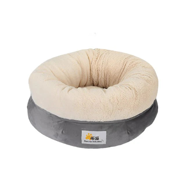 Velvet Plush Cat Bed Nesting Basket