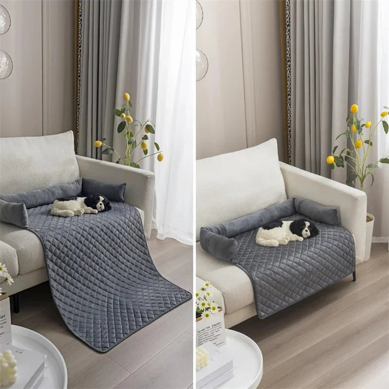 Velvet Quilted Sofa Blanket Bed and Couch Protector