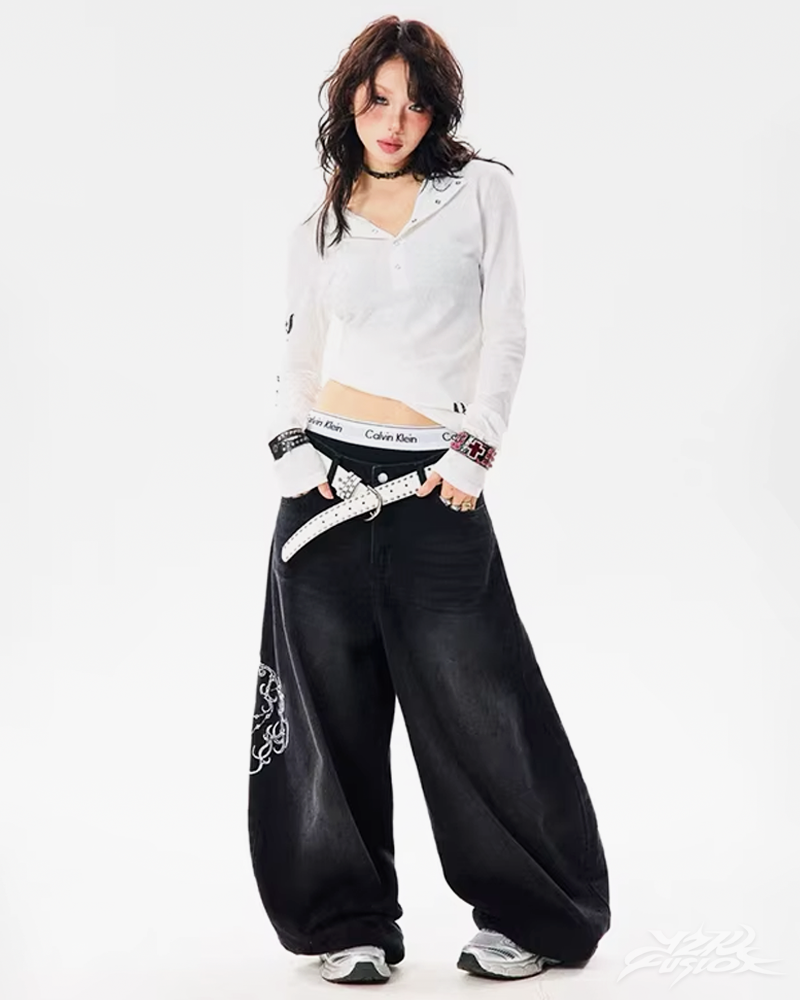 Womens Baggy Jeans Y2K