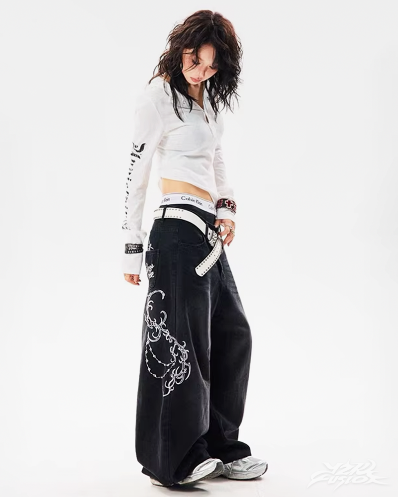 Womens Baggy Jeans Y2K