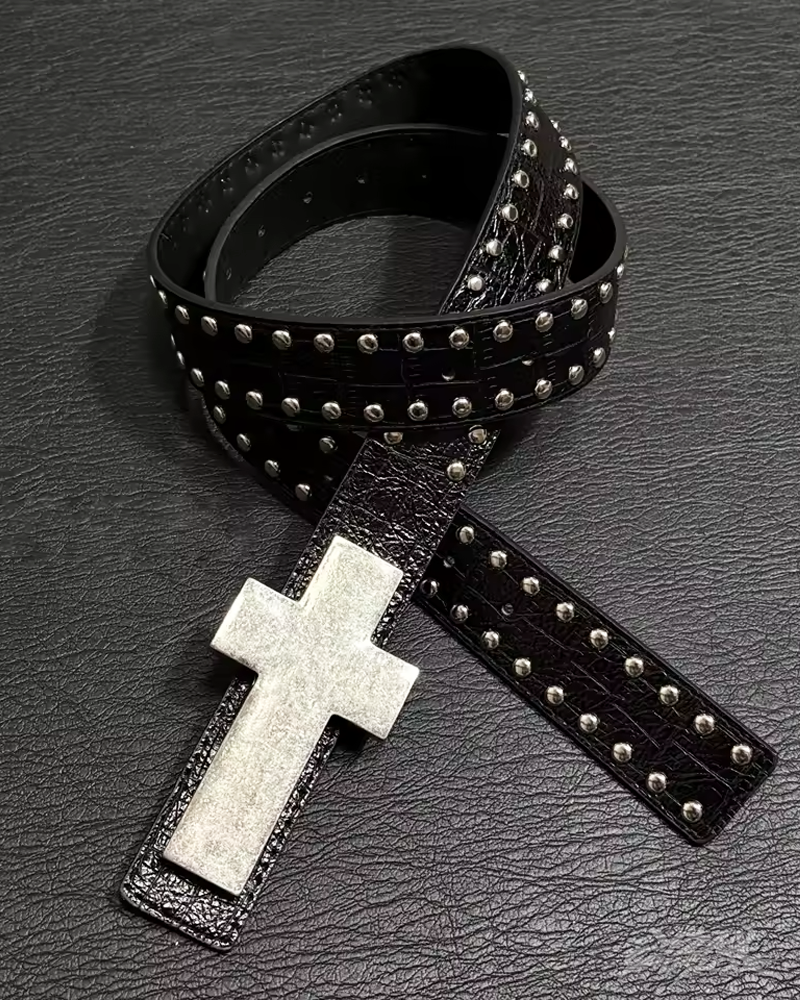 Y2K Belt With Cross Buckle