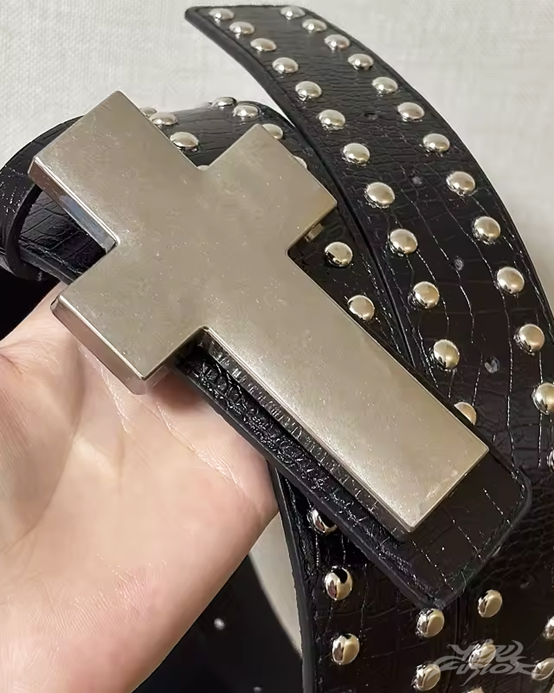 Y2K Belt With Cross Buckle