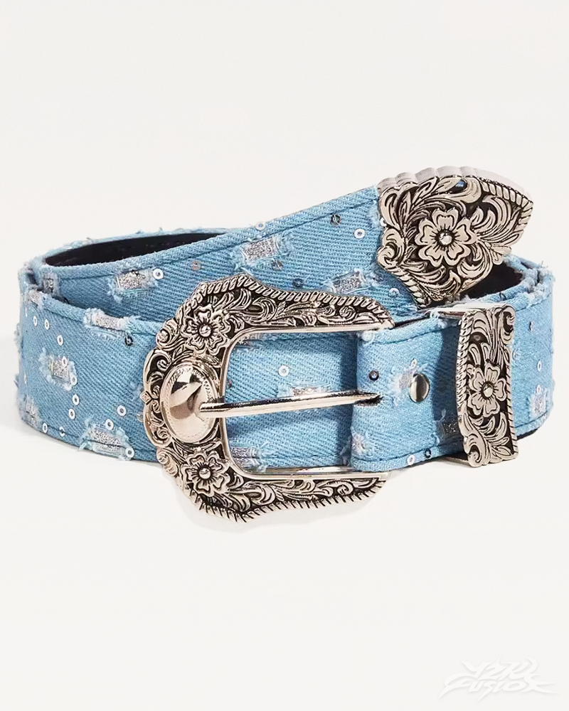 Y2K Denim Western Belt
