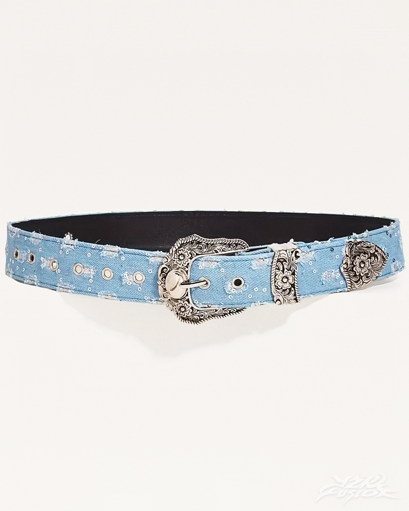 Y2K Denim Western Belt