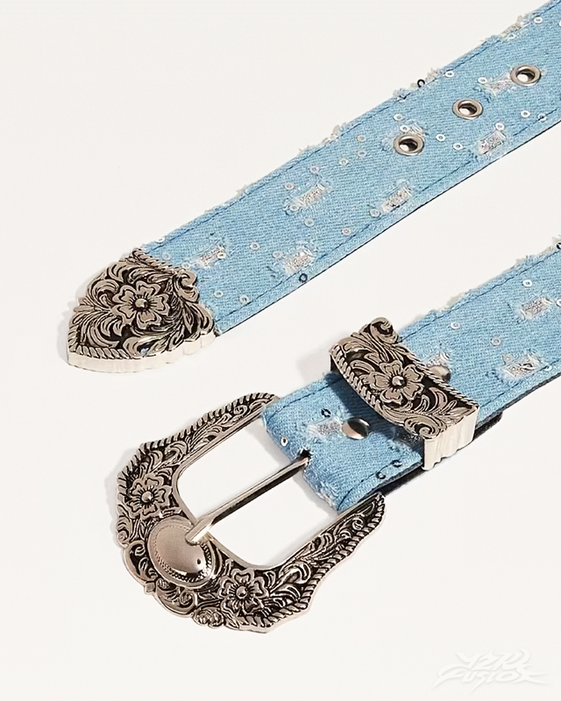 Y2K Denim Western Belt