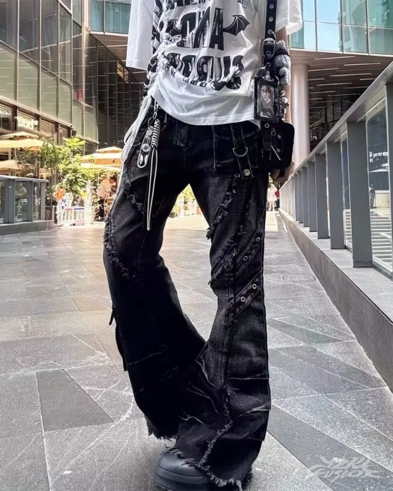 Y2K Grunge Flare Jeans