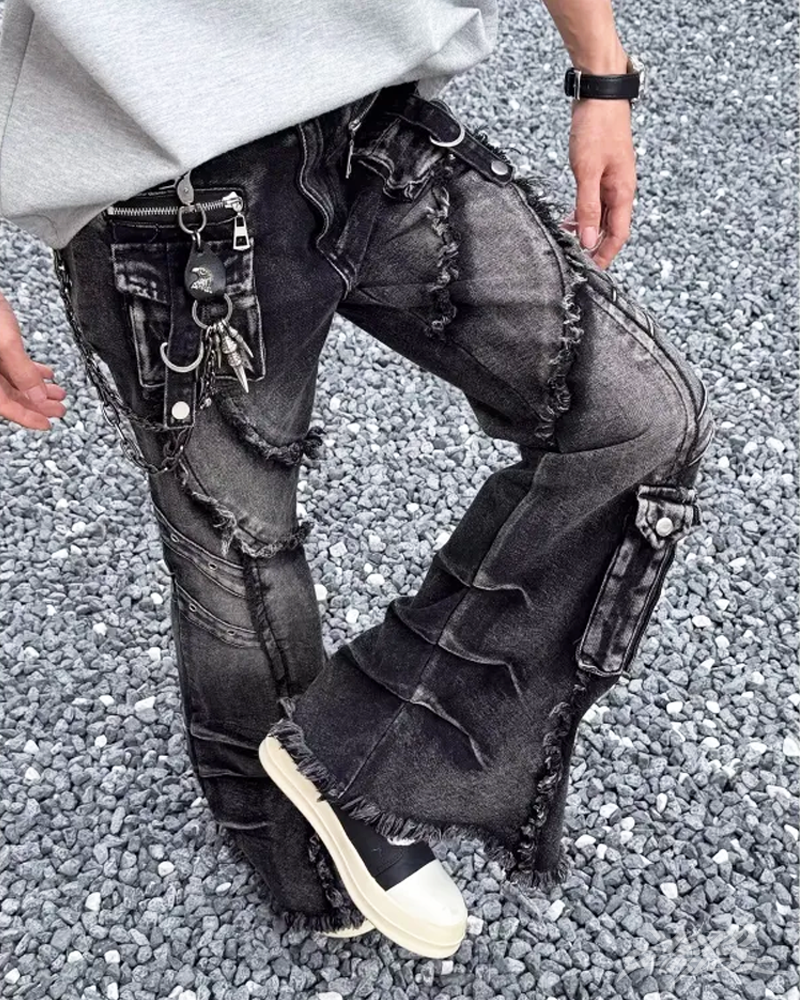 Y2K Grunge Flare Jeans