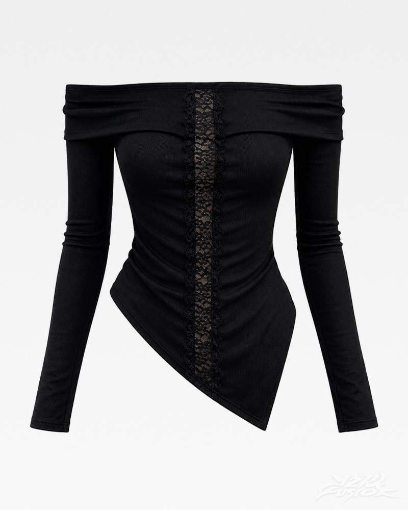 Y2K Grunge Off The Shoulder Top