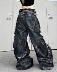Y2K Grunge Wide Leg Jeans
