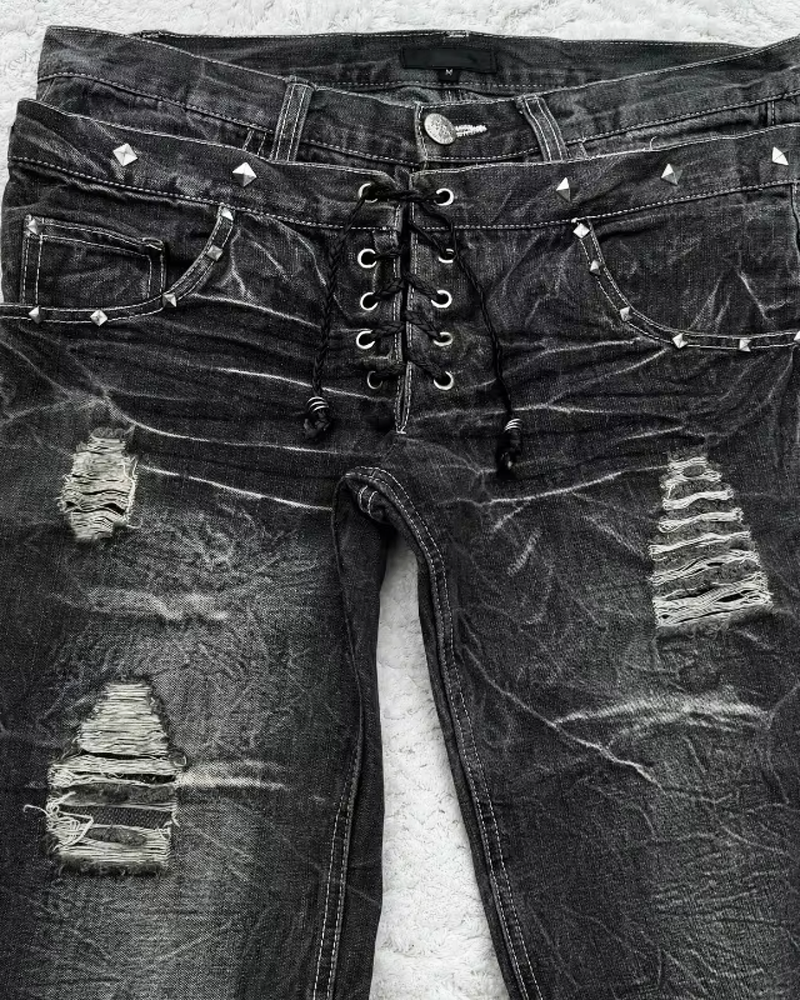 Y2K Lace Up Jeans