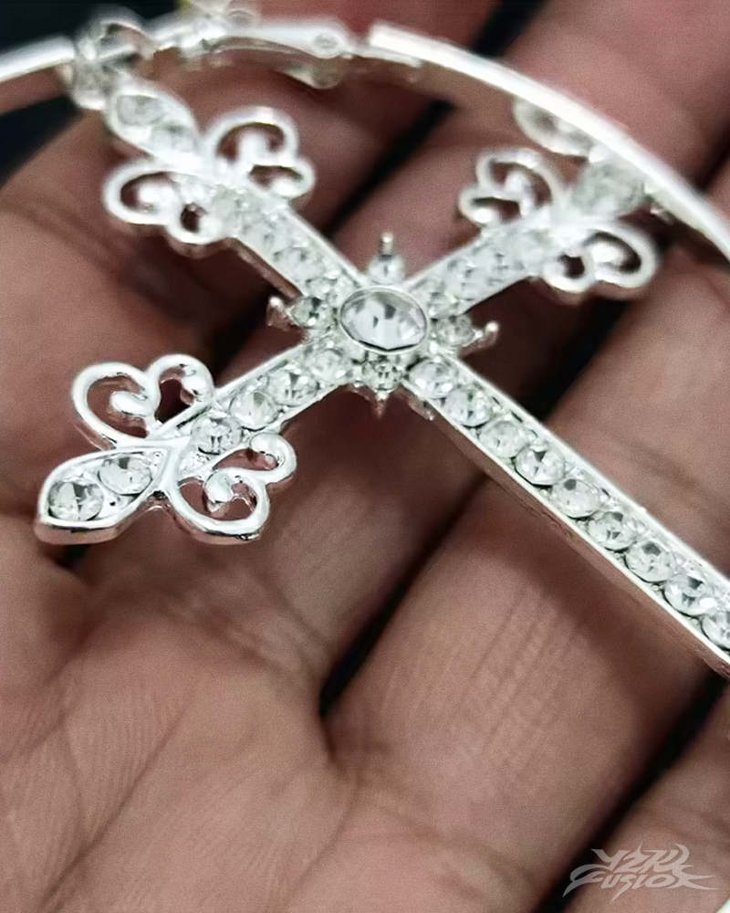 Y2K Large Cross Hoop Earrings