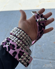 Y2K Leopard Studded Belt