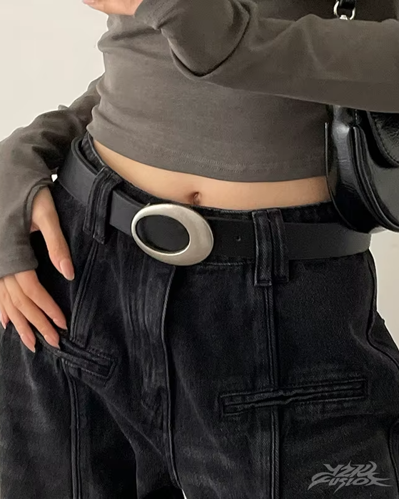 Y2K Oval Buckle Belt