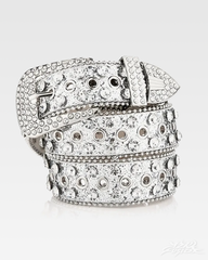 Y2K Rhinestone Silver Belt