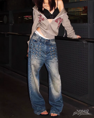 Y2K Studded Baggy Jeans